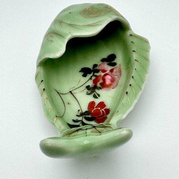 Antique Chinese Hand-Painted Fish Shaped Ceramic Dish Qing Dynasty Green - Picture 5 of 10